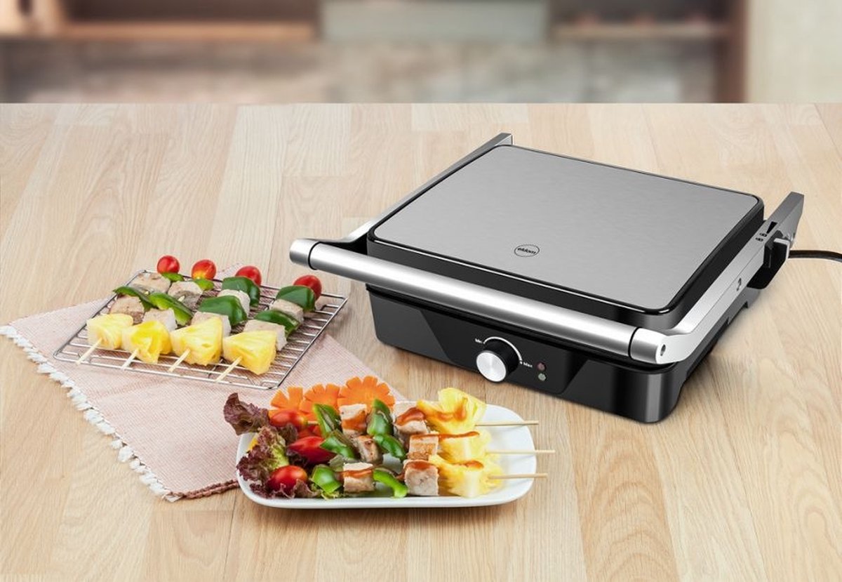 Afbeelding van Eldom GK170 Contactgrill – 2000W RVS – Dubbele Grillfunctie – 30x25 cm – Antiaanbak /