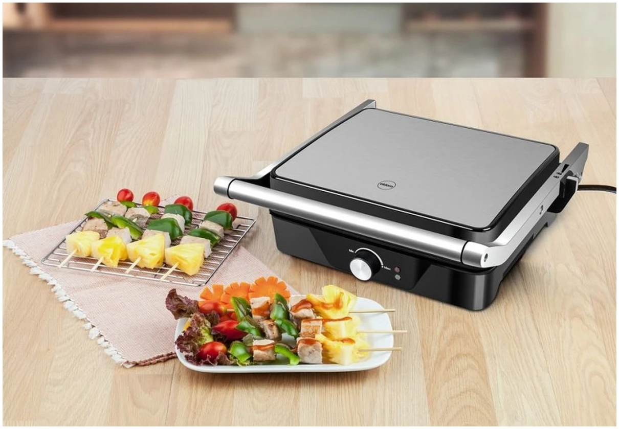 Afbeelding van Eldom GK170 Contactgrill – 2000W RVS – Dubbele Grillfunctie – 30x25 cm – Antiaanbak /