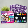 Afbeelding van Gezichtsschmink Set Starter Kit Plus – Kinder Schminkset Met Sjablonen – Heldere Kleuren Met Glitter –