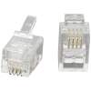 Afbeelding van 100x RJ9 Modulaire Stekker 4P4C – Telefoonhoorn Connector – Vergulde Contacten – Transparant - 100