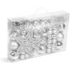 Afbeelding van Kerstdecoratieset - Zilver - 66-delig - Ø3/6 cm - 60 kerstballen (mat, glanzend), 3 sterren, 1 piek, 1 m