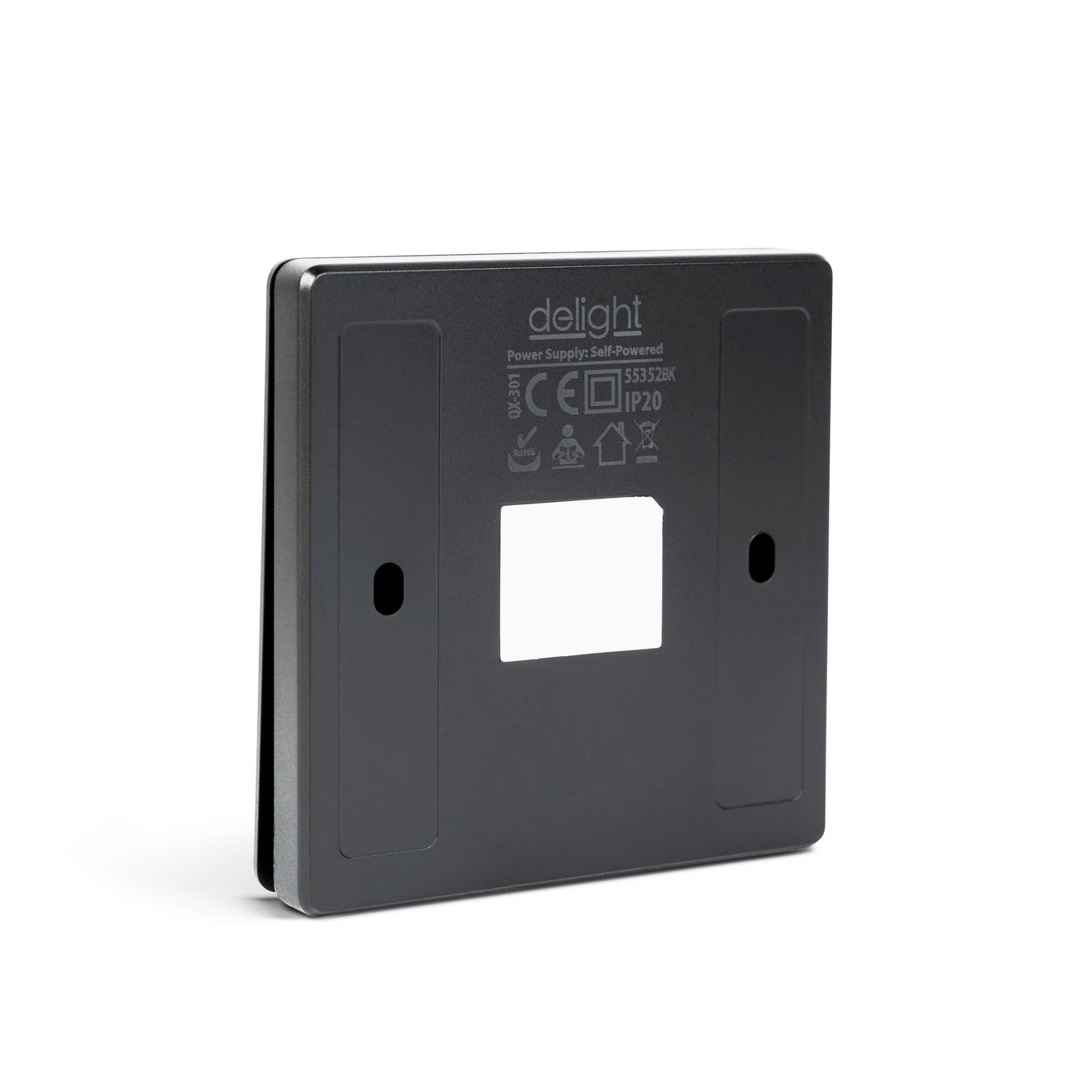 Afbeelding van Kinetische schakelaar - 1-circuit draadloze wandschakelaar - 433MHz - batterijloos - IP20 - matte zwarte