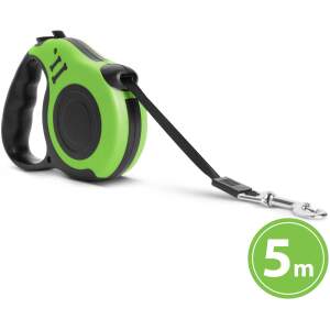 Afbeelding van Automatische Hondenriem 5 m - Groen - Met Remsysteem - Antislip & Kauwbestendig - Huisdierlijn [60067A] -
