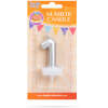 Afbeelding van Verjaardagskaars cijfer 1 - 6×3 cm - taartkaars - decoratieve kaars voor feest & verjaardag [56183-1] -