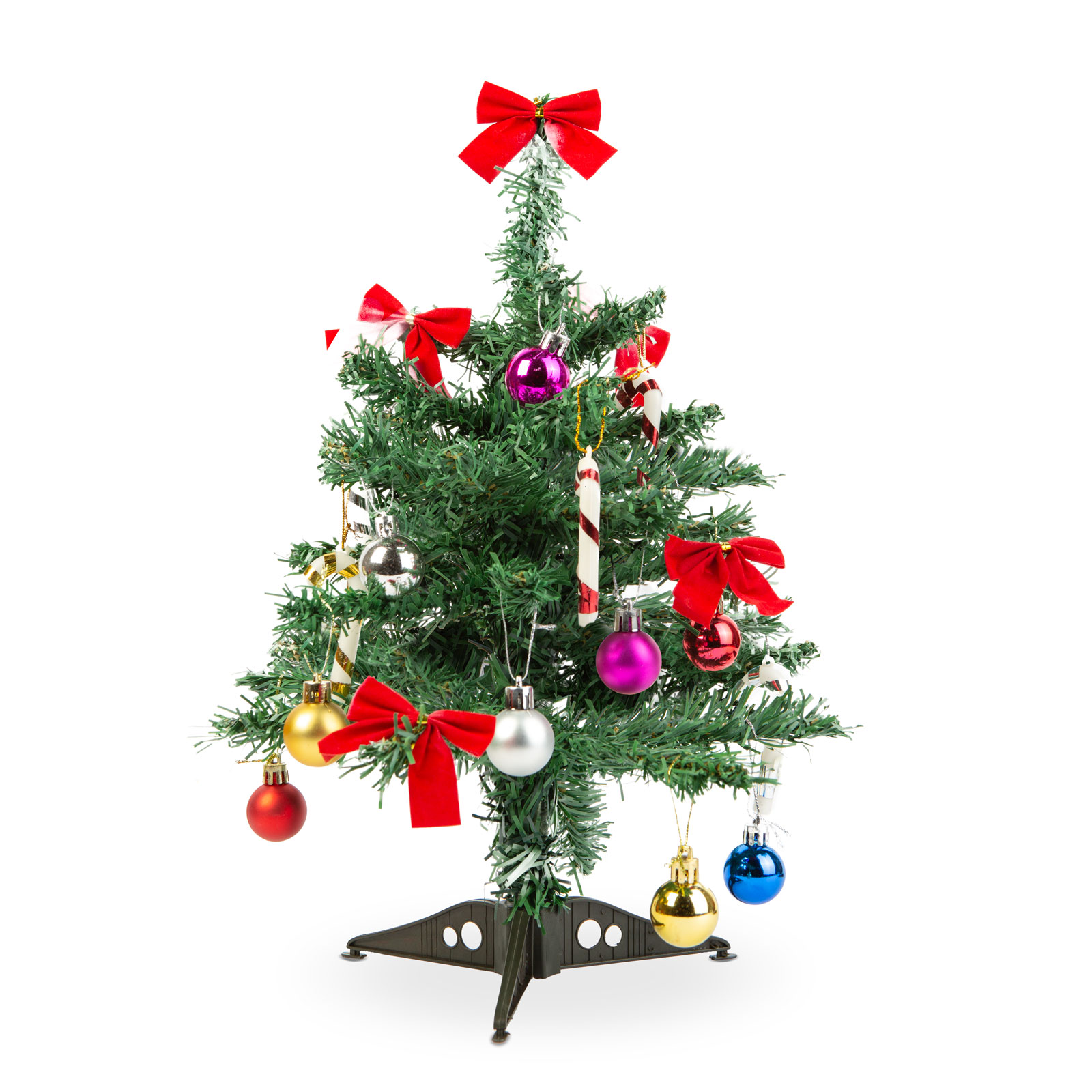 Afbeelding van Kunstkerstboom set van kunststof – Mini kerstboom 40 cm met decoraties – Tafelkerstboom voor huis en