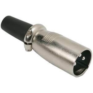 Afbeelding van 5x XLR Stekker 3-Pins – Male Audio Connector – Schroefmontage – Met Trekontlasting – Metalen