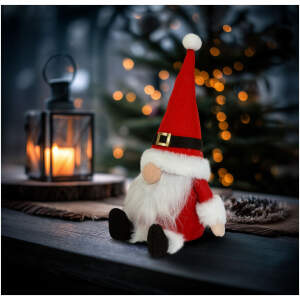 Afbeelding van Scandinavische Kerstkabouter – Grote Kerstgnome Van Textiel – Met Lange Baard En Muts – Decoratieve
