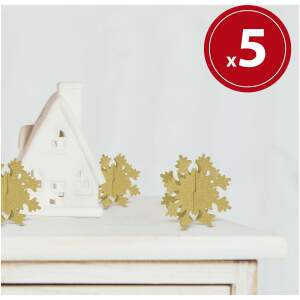 Afbeelding van Kersttafeldecoratie - ijskristal - goud - 7 x 7 cm - 5 stuks / verpakking 1 Stuks [58252B] - 9d10 d501 4b37