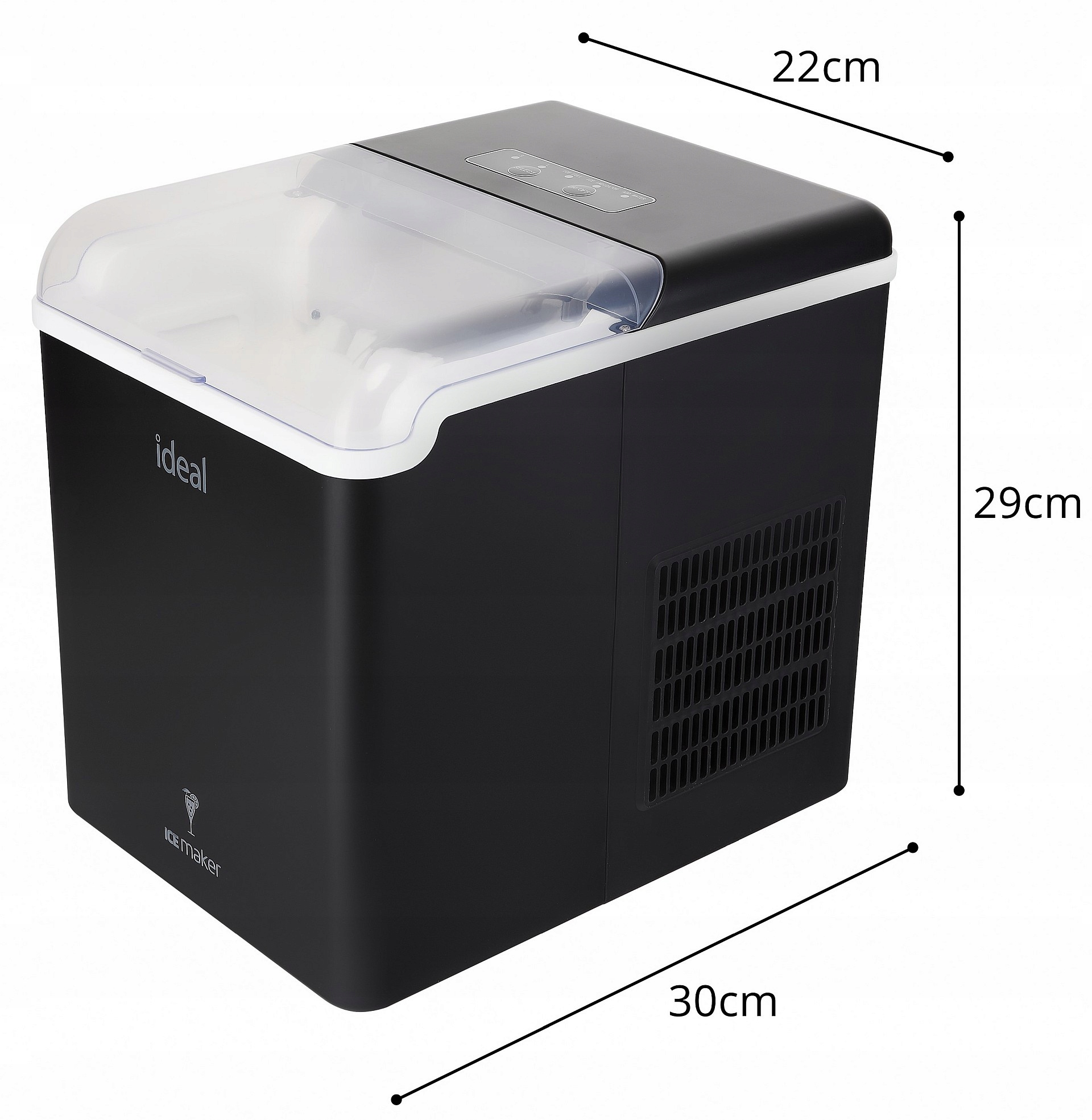 Afbeelding van ELDOM - Ideal IJsmachine / Ijsblokjes Machine met Deksel– 12 kg/24 u – 100 W – 1,3 L reservoir