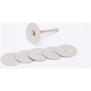 Afbeelding van Snijschijfenset voor staal 5× + mandrel Ø 3,1 mm (10125-05) - max 28.000 RPM, geschikt voor midi 10362