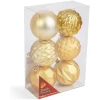 Afbeelding van Kerstdecoratie - Gouden kerstballen Ø73 mm - 6 stuks in unieke vormen - [58762A] - a8d3 64a4 4f16 a967