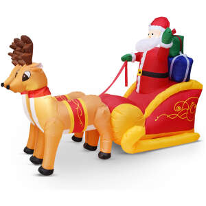 Afbeelding van Opblaasbare slee van de Kerstman - 230 cm - IP44 - 9 witte LED's - 100 - 240 V 1 Stuks [58067H] - a933