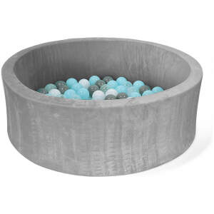 Afbeelding van Grijze Ballenbak voor Kinderen - Ø 90 cm - Zachte Schuimwanden - Wasbare Hoes - Ontwikkelingsspeelgoed vanaf