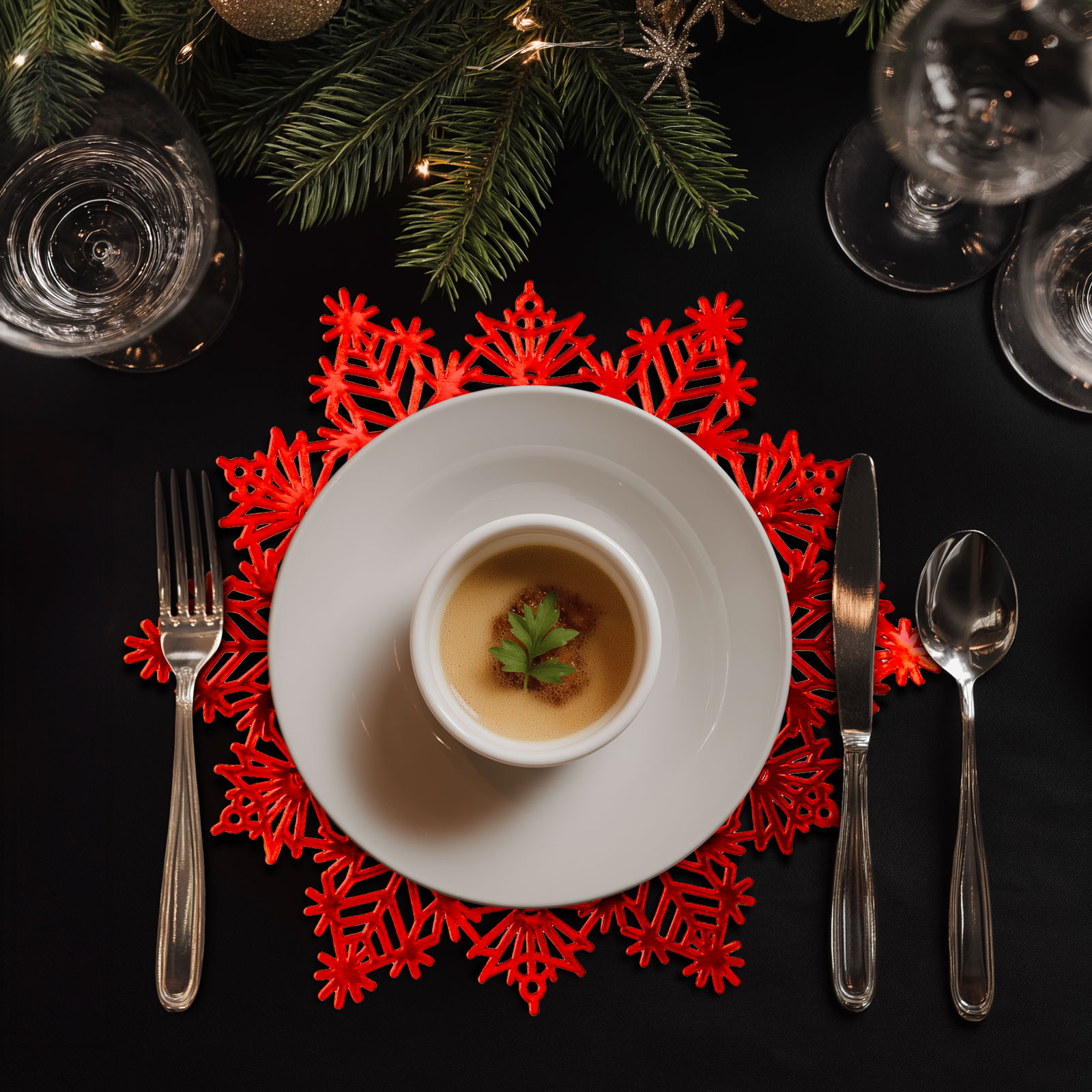 Afbeelding van Siliconen Pannenonderzetter En Placemat Sneeuwvlok – Rood – Voor Pannen Borden En Schalen –