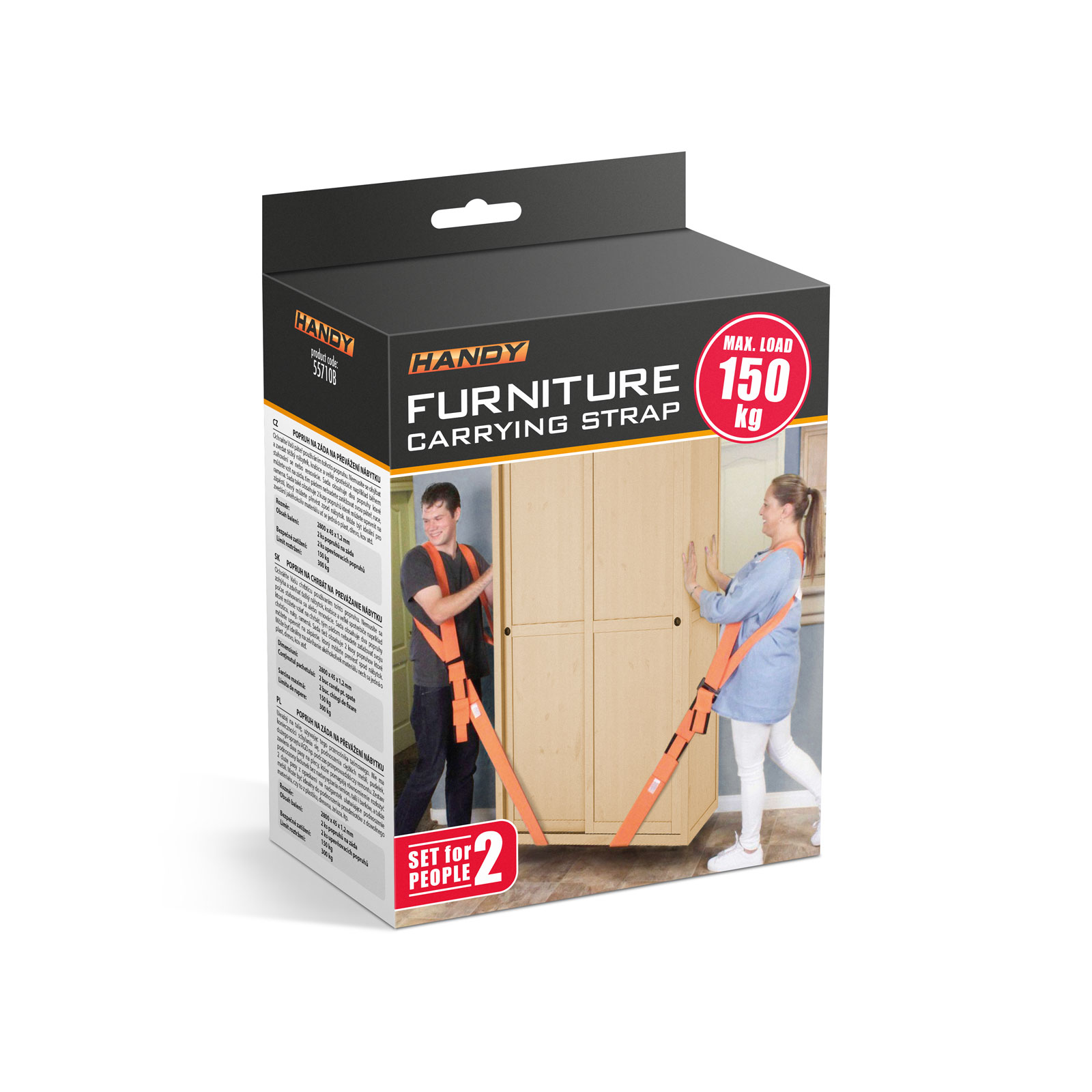 Afbeelding van 2-Persoons Meubelverhuisriem 2800×45×1,2 mm - Sterk & Ergonomisch Voor Veilig Meubeltransport &