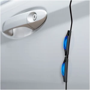 Afbeelding van Universele autodeurbeschermer - blauw reflecterend - 2 stuks - impactbestendig - randbeschermer - zonder