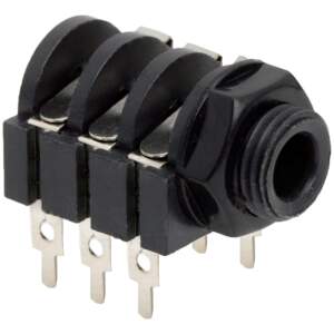 Afbeelding van 10x Jack Aansluiting 6,3 mm Stereo – PCB Jack Socket met Schakelcontact – Printmontage Audio Connector -