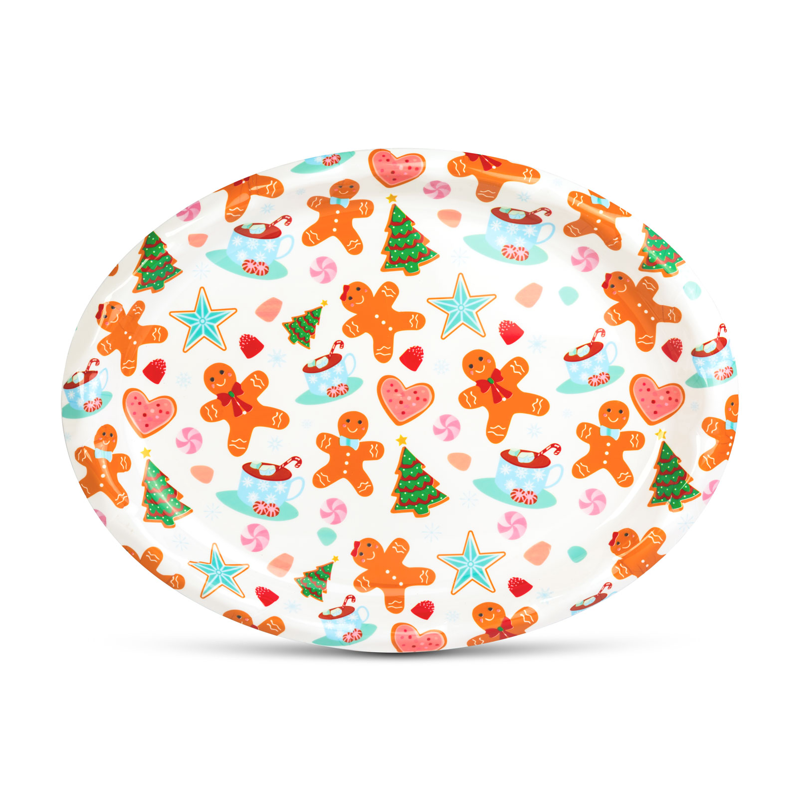 Afbeelding van Kerst Serveertray van Kunststof – Kerstschaal - Feestelijke serveerschaal met kerstmotieven – Voor Hapje