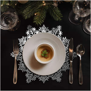 Afbeelding van Siliconen Pannenonderzetter En Placemat Sneeuwvlok – Zilverkleurig – Voor Pannen Borden En Schalen –