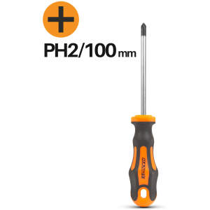 Afbeelding van Kruiskopschroevendraaier PH2 – Phillips Schroevendraaier 100 mm – Chroom Vanadium Staal – Antislip