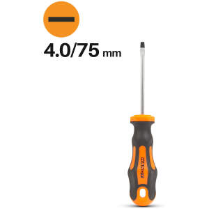 Afbeelding van Platte Schroevendraaier 4.0 mm – Sleufschroevendraaier 75 mm – Chroom Vanadium Staal – Antislip