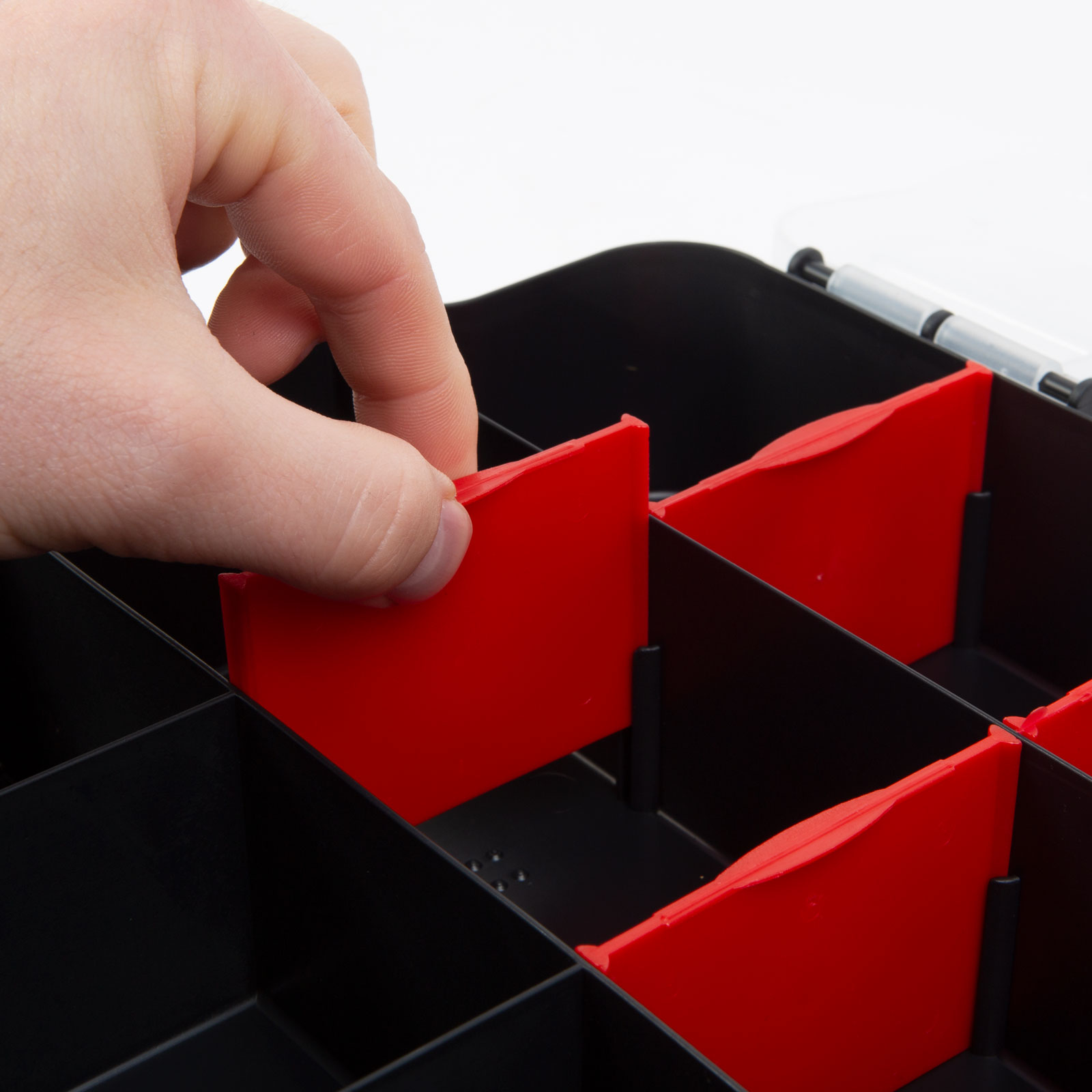 Afbeelding van Stapelbare Sorteerdoos - 310 x 389 x 67 mm - Organizer / Gereedschapsdoos met Vakken en Transparant Deksel