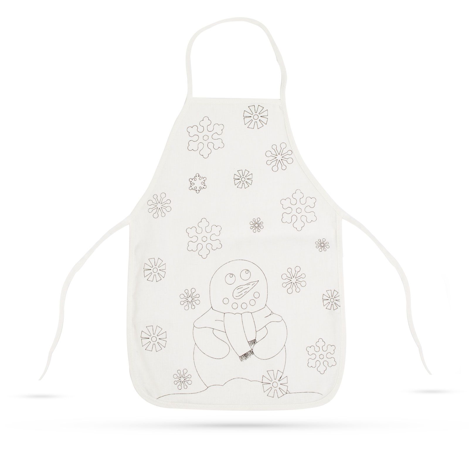 Afbeelding van Kinderschort om zelf in te kleuren - inclusief 4 viltstiften - kerst / knutsel / keukenschort - 56 × 34 cm