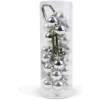 Afbeelding van Kerstboomdecoratieset met 36 kerstballen (Ø2 cm) - zilver - matte, glanzende en glitter afwerking - duurzame