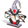 Afbeelding van Kerst brillenhouder van hout – Tafeldecoratie 14 x 10 cm – Kerstman, rendier, elf of sneeuwpop design