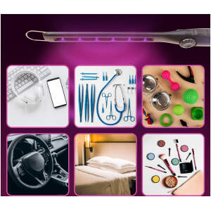 Afbeelding van Steriliserende UV-lamp - 6 UV-LED’s - USB-oplaadbaar - 2000 mAh - Magnetische Basis & Ophanghaak - 378