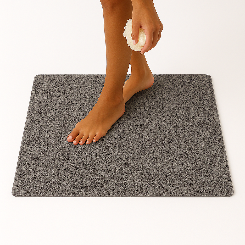 Afbeelding van HSXL - Antislipmat - 60x60CM - Incl. Netspons - Antislip Douchemat Grijs – Anti Slip Douche Cabine Mat –