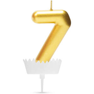 Afbeelding van Verjaardagskaars cijfer 7 - 6×3 cm - taartkaars - decoratieve kaars voor feest & verjaardag[56184-7] -