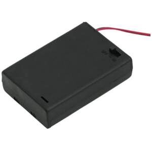 Afbeelding van 5x Batterijhouder AA – Voor 3 AA batterijen – Met schakelaar en draad – 5 stuks – Zwart kunststof - 5