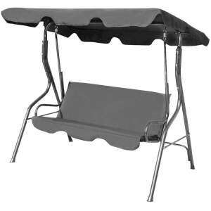 Afbeelding van Tuinschommel - 170 x 110 x 153 cm - grijs - met bekerhouders 1 Stuks [CMK5422] - c7e3 fece 47c0 b0fb