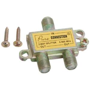 Afbeelding van 5x F-Coax Splitter 1-naar-2 – Antenne Verdeelstuk voor TV & Satelliet – 5–900 MHz – Metalen