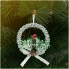 Afbeelding van Kerstdecoratie - hangend - zilveren krans - 10 cm 1 Stuks [58566A] - ca21 368b 4e28 b670 d4ca6c162a4a