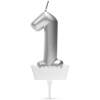Afbeelding van Verjaardagskaars cijfer 1 - 6×3 cm - taartkaars - decoratieve kaars voor feest & verjaardag [56183-1] -