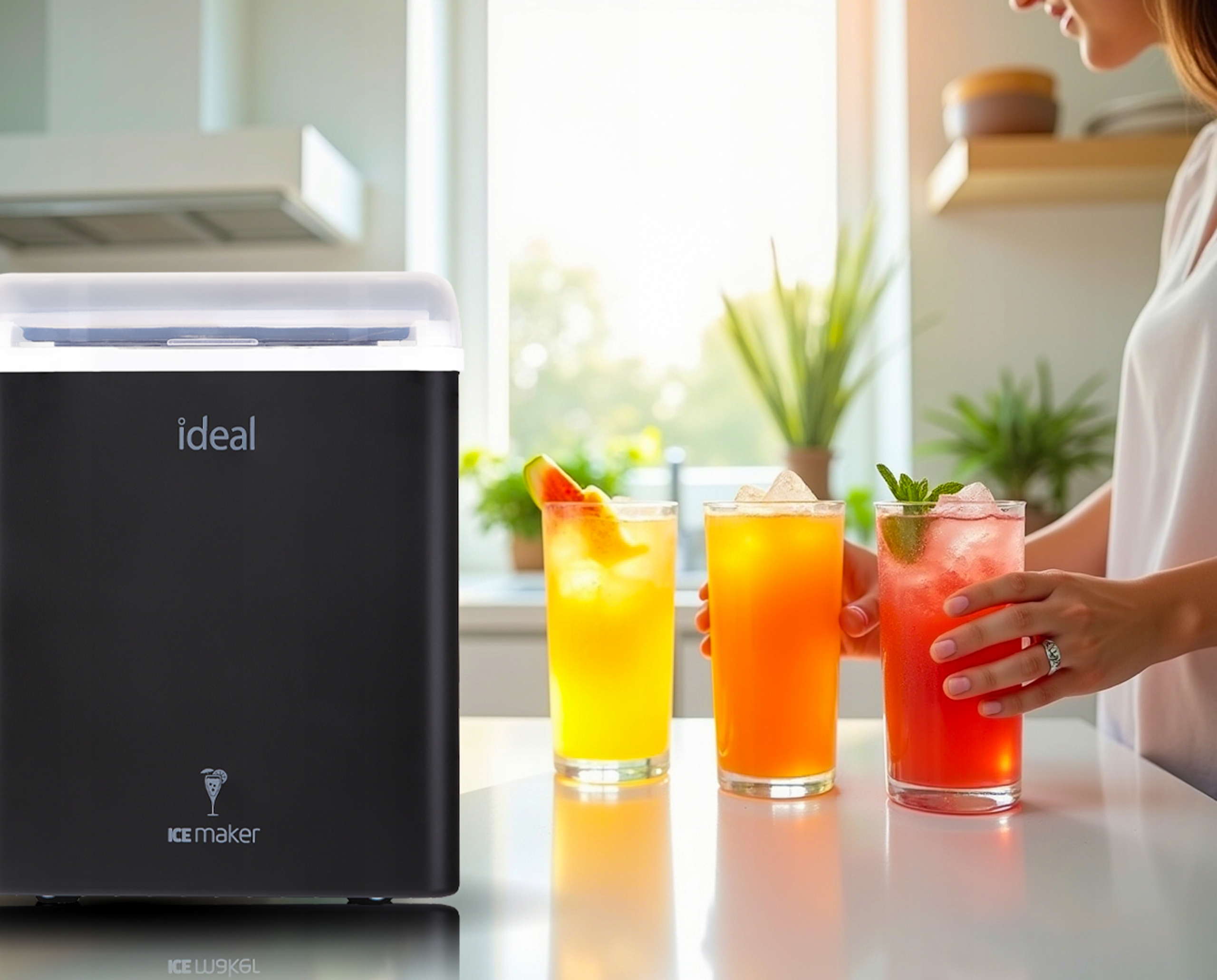 Afbeelding van ELDOM - Ideal IJsmachine / Ijsblokjes Machine met Deksel– 12 kg/24 u – 100 W – 1,3 L reservoir