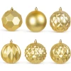 Afbeelding van Kerstdecoratie - Gouden kerstballen Ø73 mm - 6 stuks in unieke vormen - [58762A] - cdc3 5b67 44fe a2f6