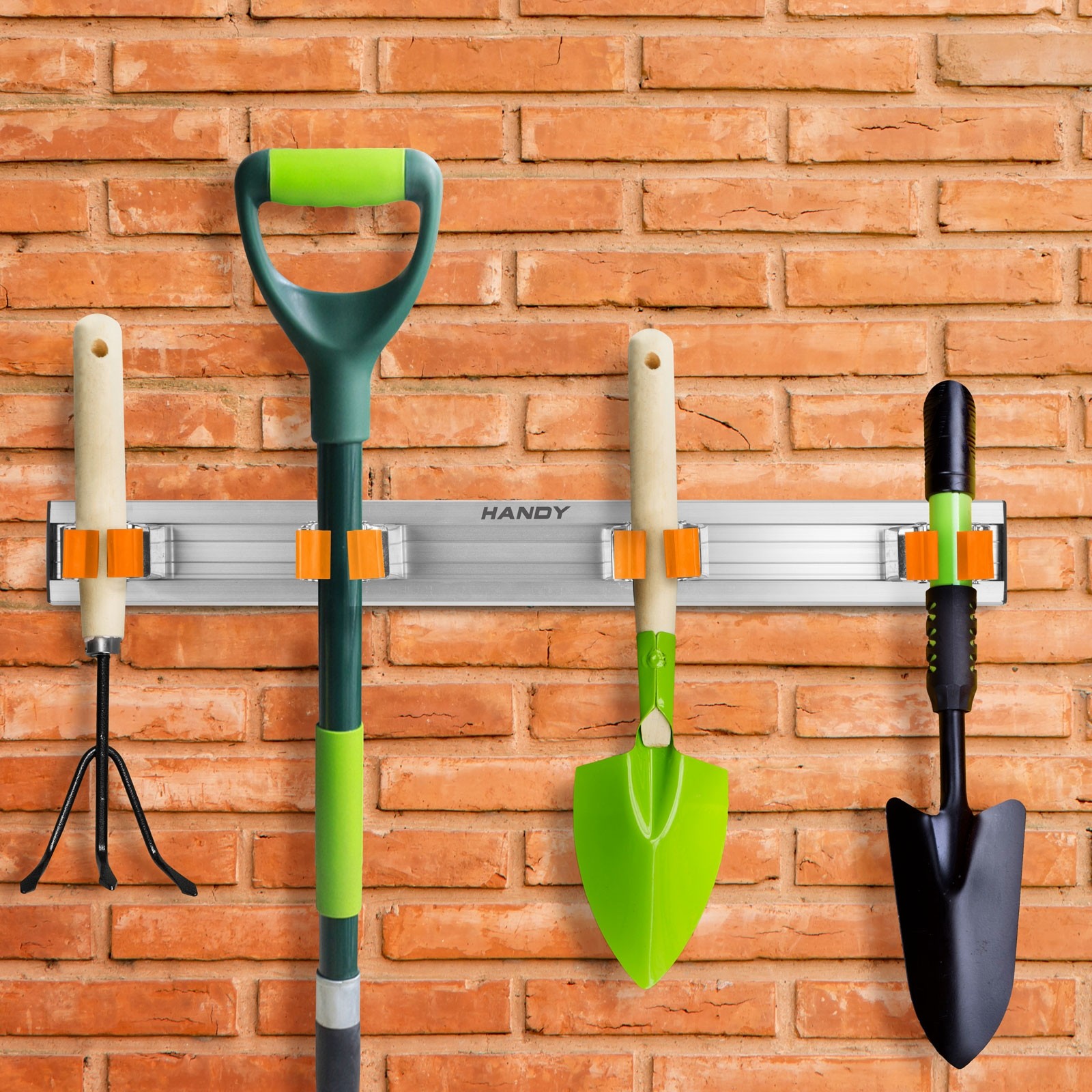 Afbeelding van Wandgemonteerde Gereedschapshouder - 4 Verstelbare Klemmen | Universele Aluminium Opberger voor Binnen &