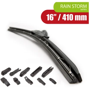 Afbeelding van Ruitenwisserblad 16” / 41 cm - Rain Storm professioneel - universeel met 10 adapters - stil, vorst- &