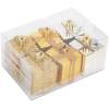 Afbeelding van Kerstdecoratieset - 6 gouden cadeau-ornamenten (4,5 cm) - glanzend, mat & glitter - kunststof