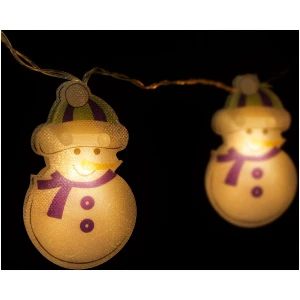 Afbeelding van LED lichtsnoer - sneeuwpop - 10 LED - 1,35 meter - warmwit - 2 x AA 1 Stuks [58910] - d106 489f 4991 89ae
