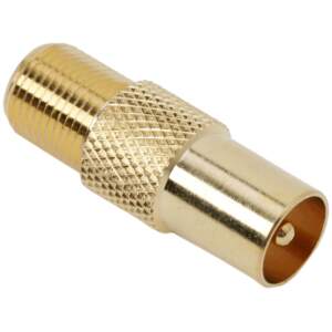 Afbeelding van F-connector naar TV coax stekker – Verguld – Antenne en kabel aansluiting - 1 Stuks [05330] - d24a 2e33