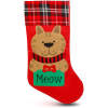Afbeelding van Kerstsok voor hond – Kerstlaars met hondenprint – Hangbare kerstdecoratie in rood en zwart - 1 Stuks
