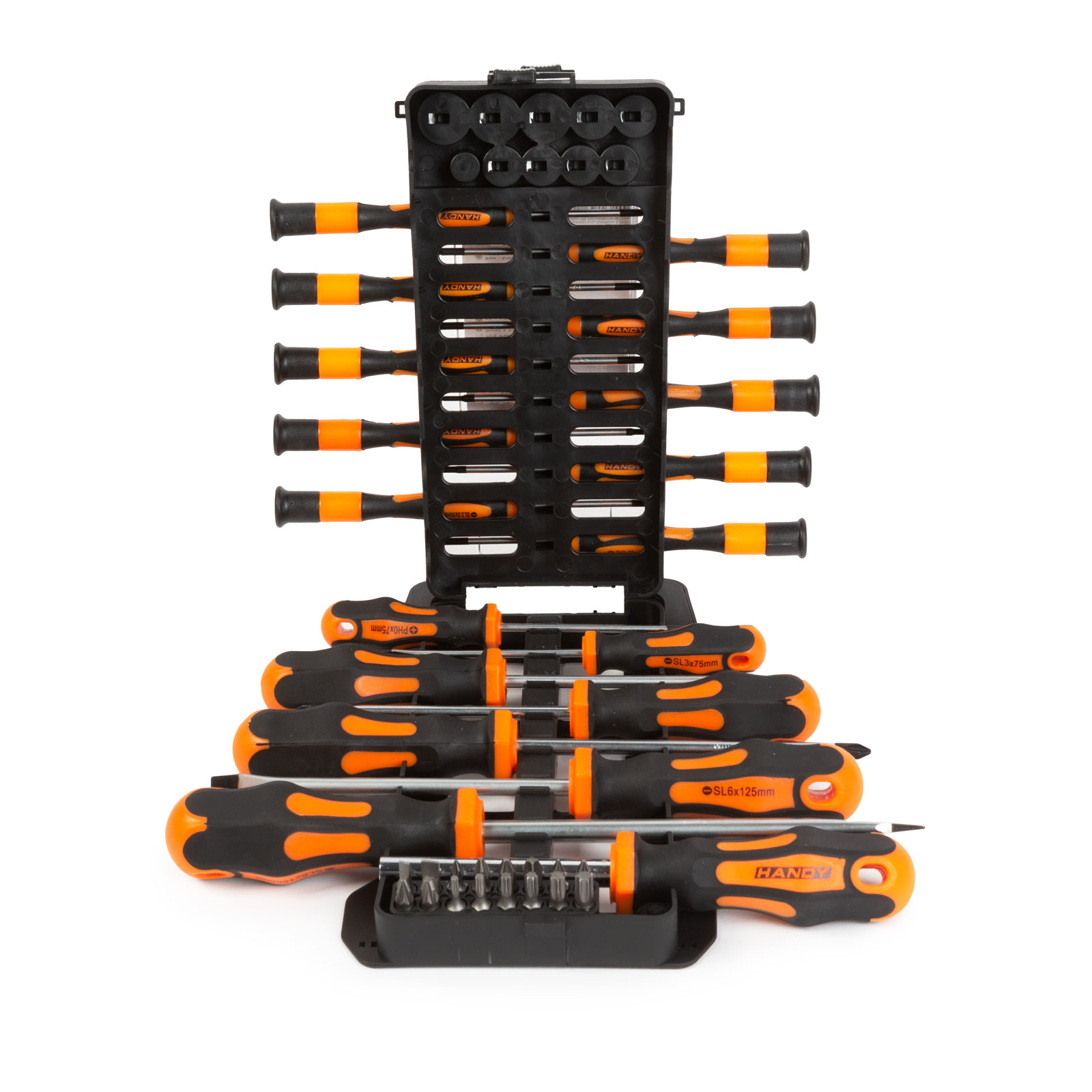 Afbeelding van 45-Delige Schroevendraaierset met Opbergkoffer – PH / PZ / Torx / Inbus / Sleuf – Inclusief Doppen &