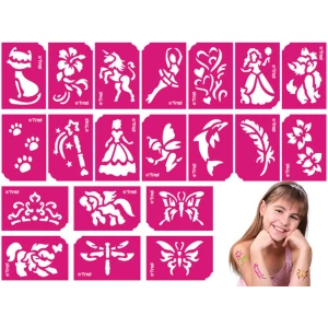 Afbeelding van Sjabloonset voor Meisjes - 21 Stuks Glittertattoo- en Schminksjablonen 1 Stuks [TY50105] - d3b8 930b 4d81