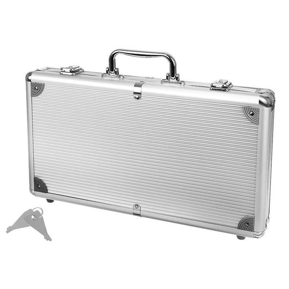Afbeelding van Poker Set in Aluminium Koffer - 300 Chips, 2 Kaartspellen, Dobbelstenen - Inclusief Sleutel & Dealer Chip