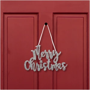 Afbeelding van Kerstdecoratie - label "Vrolijk Kerstfeest" - 20 x 12 cm - zilver 1 Stuks [58541B] - d5b5 27ad 4d15