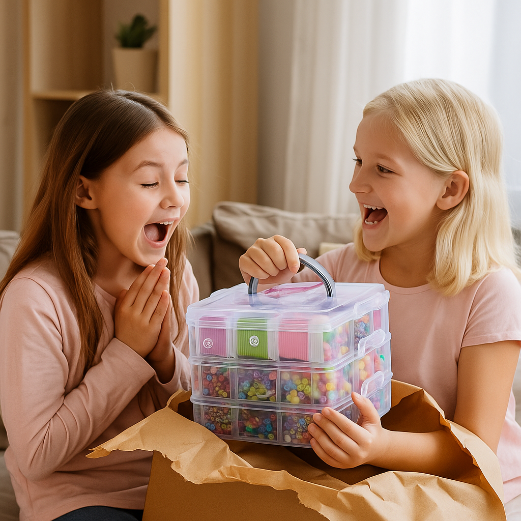 Afbeelding van N'JOY LIFE - DIY Sieraden Maken Set – 4655-delig Knutselpakket voor Meisjes – In 3 laags opbergbox